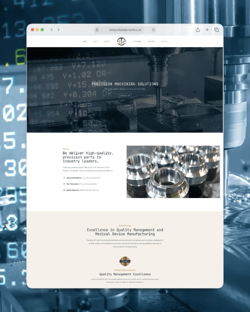 Superior Precision Machining website designed by Lumière Pixel, Precision Machining in San Jose, CA