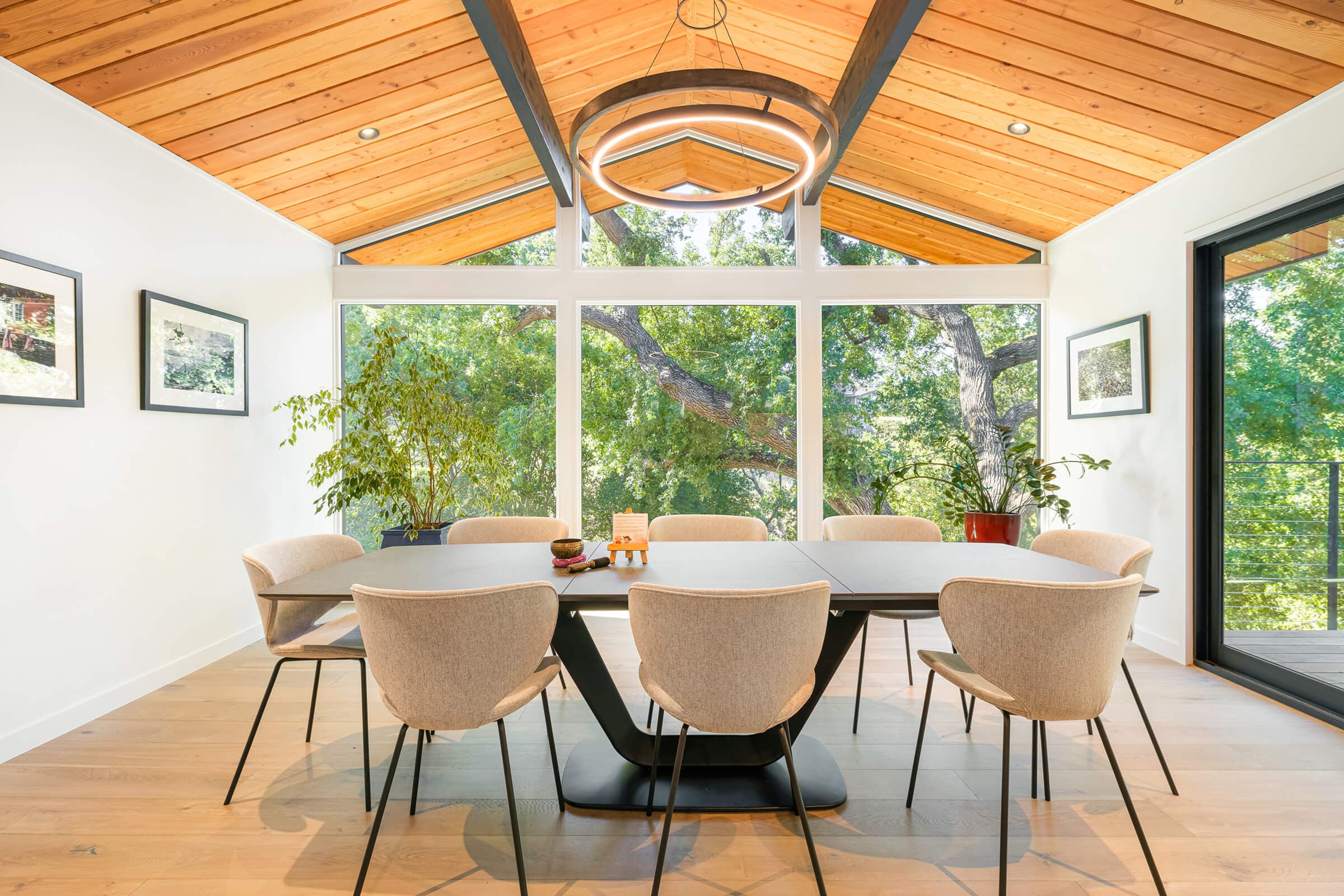 Editorial property interior with architectural light and material detail