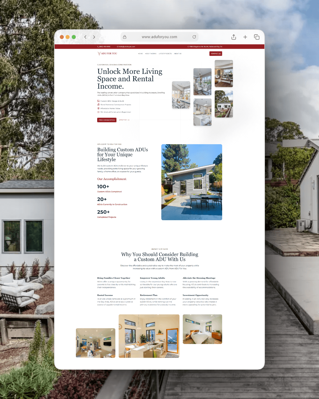 ADU For You website and SEO infrastructure built by Lumière Pixel