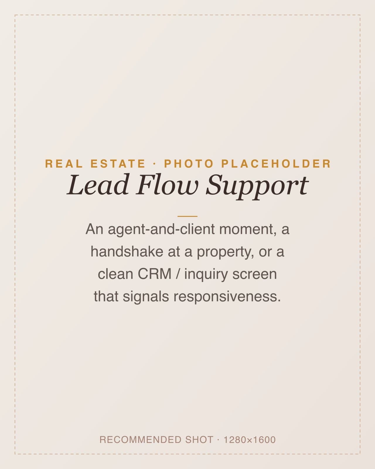 Lead flow support for real estate brands